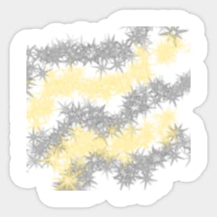 Yellow black sparkle glitter art design Sticker